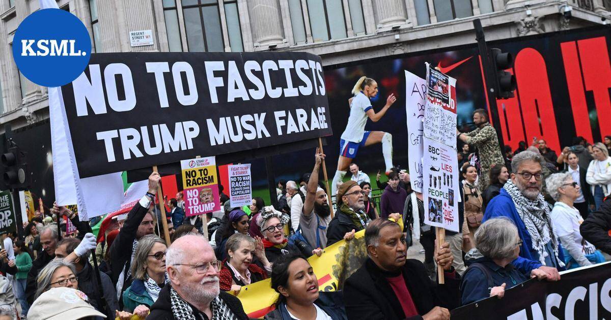 Tuhannet marssivat Trumpia vastaan Lontoossa – kylteissä USA:n presidenttiä pidetään fasistina | Uutissuomalainen