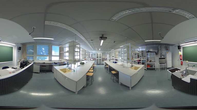 itä-suomen yliopiston fysiikan laboratorio kuvattuna 360-kameralla