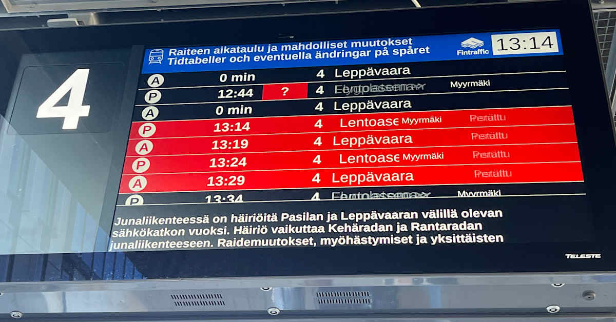 Häiriö junaliikenteessä kehäradalla ja Helsingin ja Kirkkonummen välillä on ohi | Uutisia lyhyesti