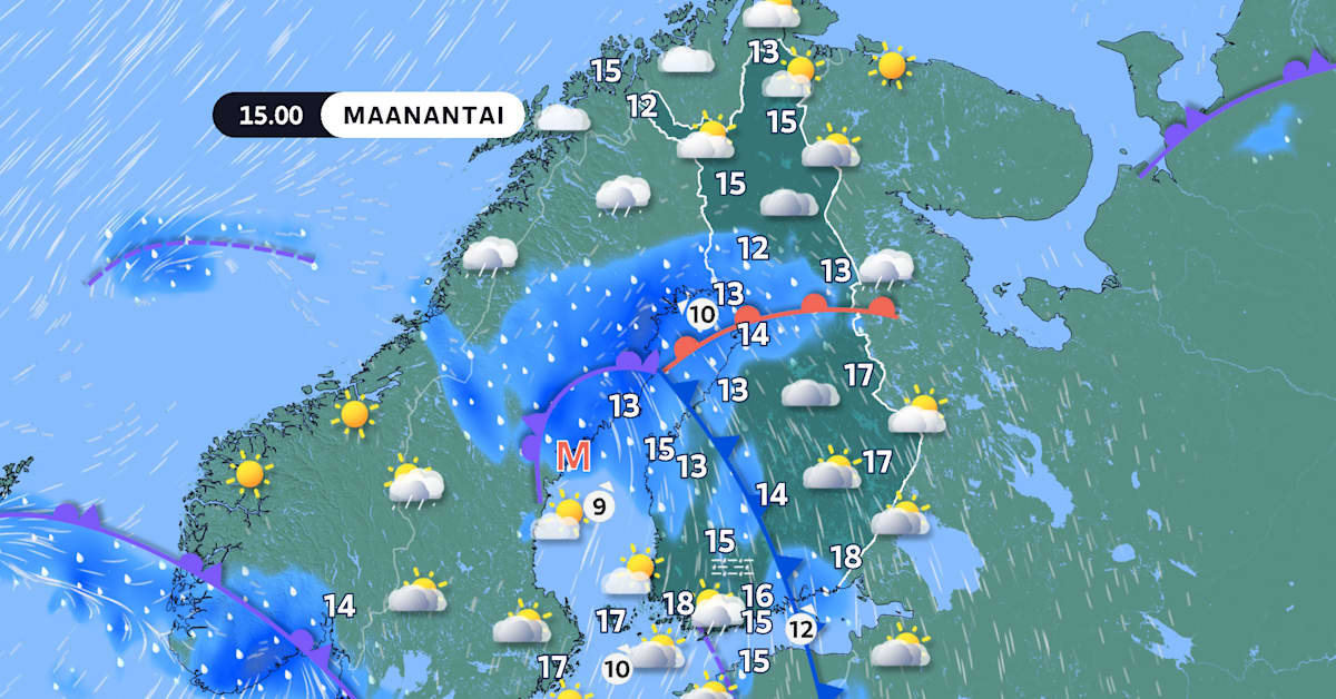 Alkuviikoksi on luvassa sadetta sateen perään, kertoo Ylen meteorologi Anne Borgström | Uutisia lyhyesti