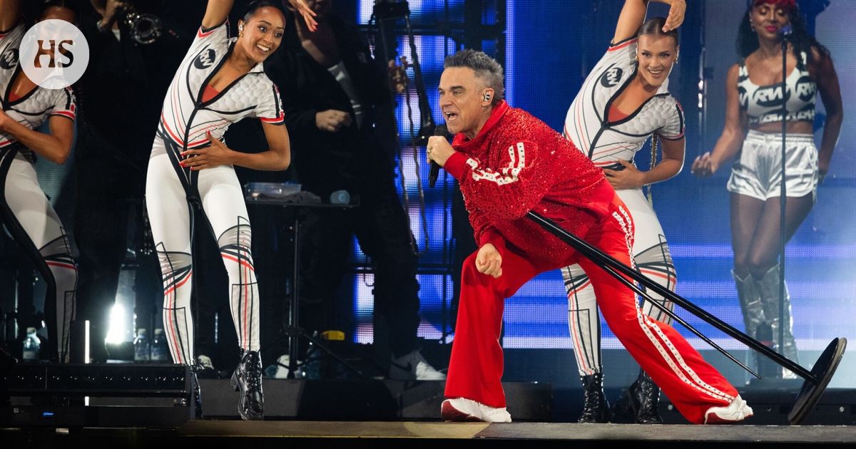 Konserttiarvio: Robbie Williams esitti Darudea ja horisi laiskanpulskeasti Tiktok-repaleisessa konsertissa