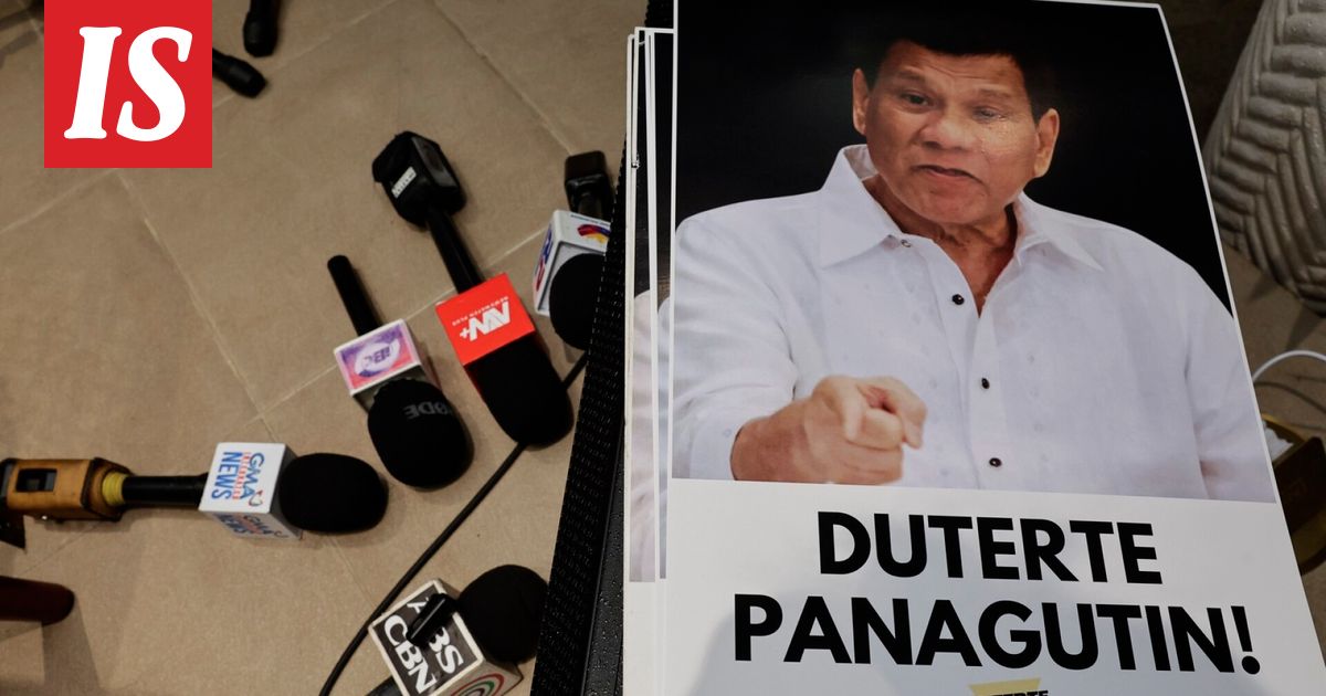 Filippiinien ex-presidentti Duterte sai syytteen rikoksista ihmisyyttä vastaan