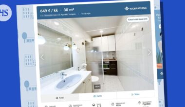 Tampereella vuokrataan asuntoa, jonka kylpyhuoneessa on keittonurkkaus