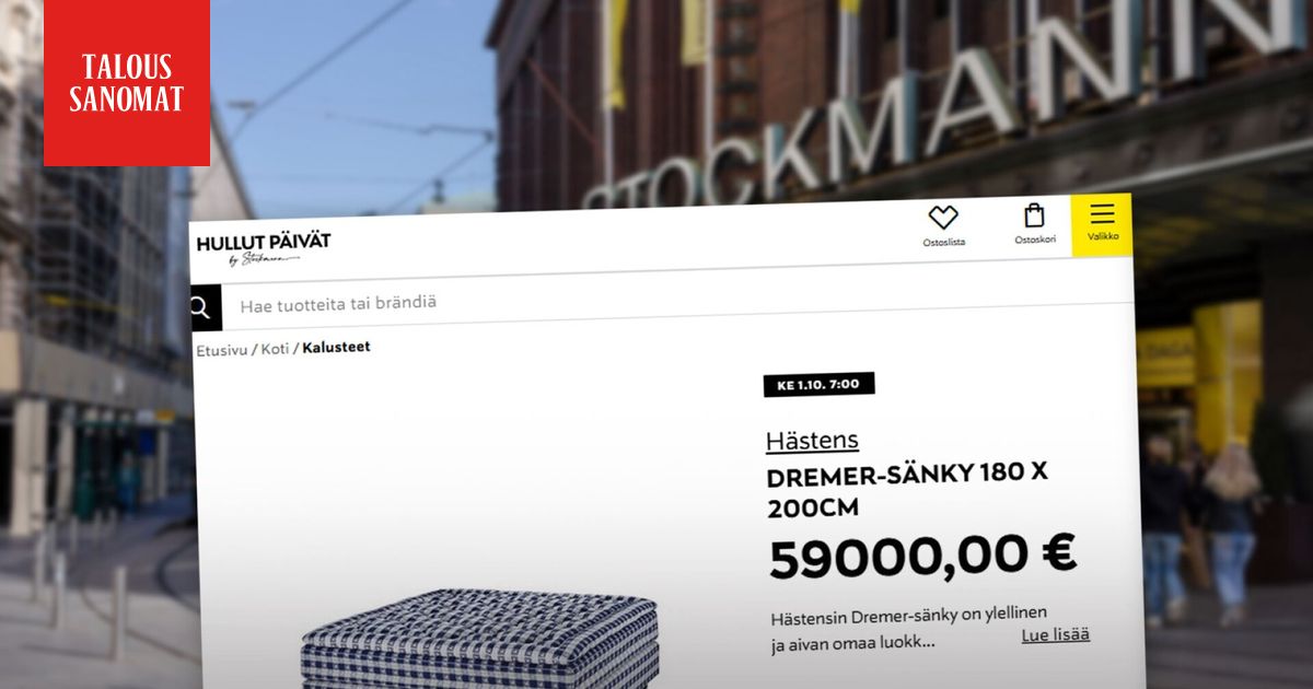 Hulluilla päivillä myydään sänkyä, joka maksaa yli keskivertosuomalaisen vuoden palkan verran
