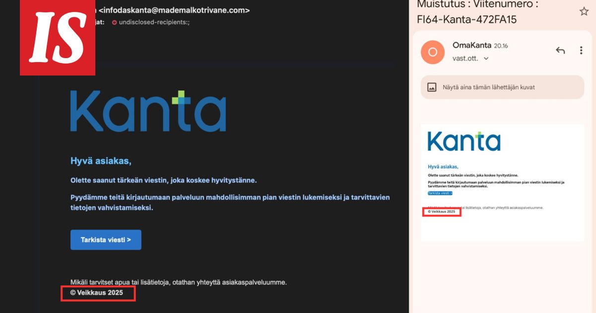 Rikolliset sotkuvat oman huijauksensa, varo viestejä OmaKannan nimissä