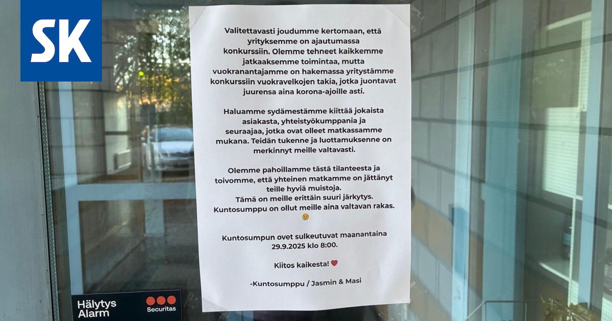 Perinteikäs kuntosali ilmoitti menevänsä konkurssiin – syynä vuokravelat