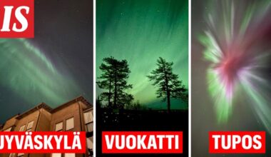 Kuvat: Voimakas väri-ilmiö valaisi Suomen taivaan
