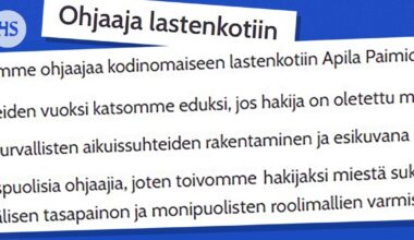 Lastenkoti haki ohjaajaa, jonka toivottiin olevan ”oletettu mies”