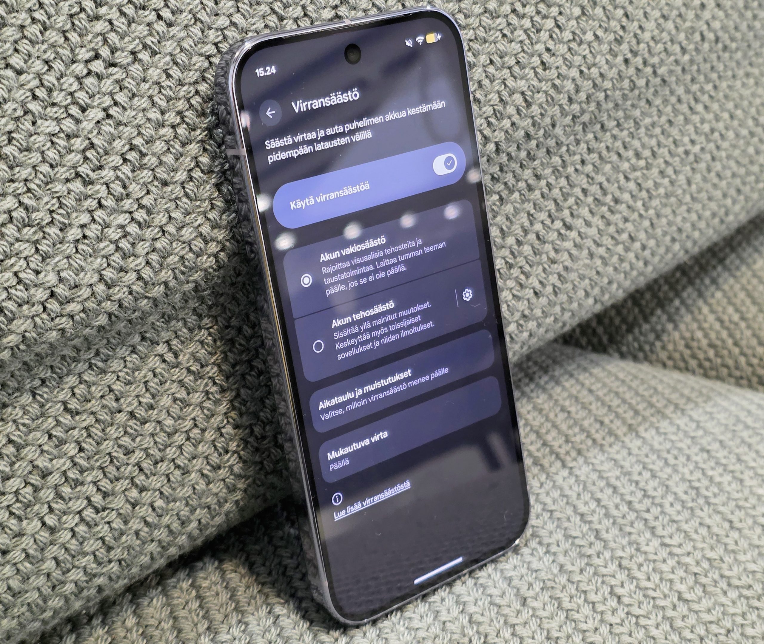 Virransäästötila aktivoituu harmittavan nopeasti.