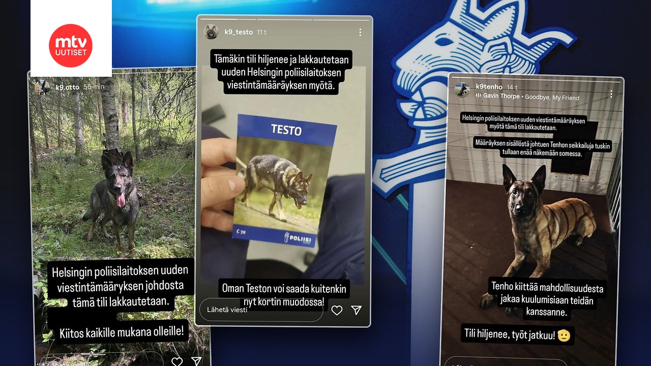 Useampi Helsingin poliisikoirien sometileistä on kertonut sunnuntain ja maanantain päivän aikana, että niiden tilit lakkautetaan työnantajan määräyksestä.