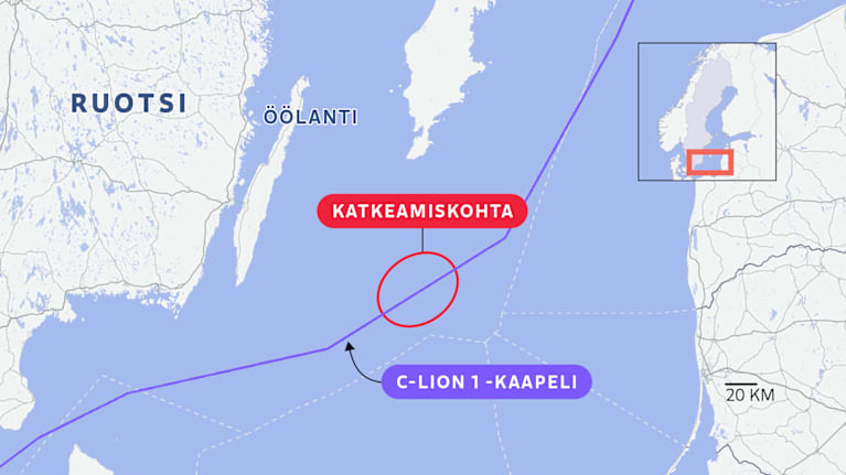 Kartta Ruotsista.