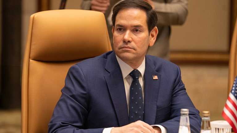 Yhdysvaltain ulkoministeri Marco Rubio Riadissa Venäjän kanssa käytävissä Ukraina-neuvotteluissa 18.2.2025.