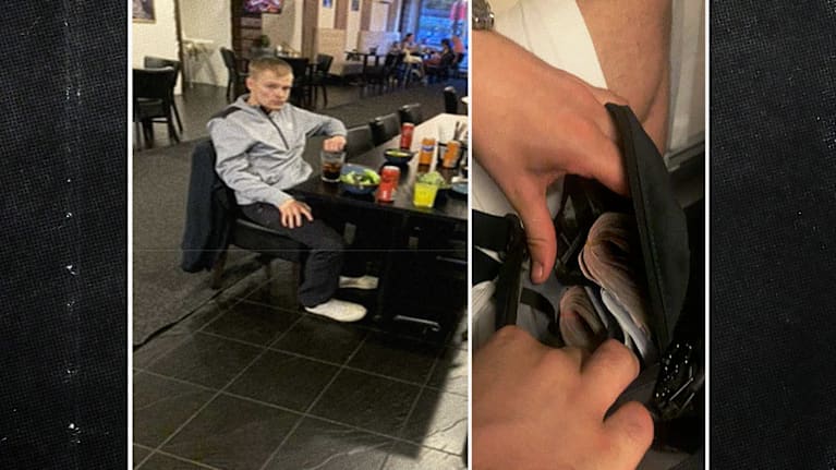 Ruotsin poliisin esitutkintamateriaalista otettu kuvakaappaus, jossa näkyy murhaan kytkeytynyt henkilö.