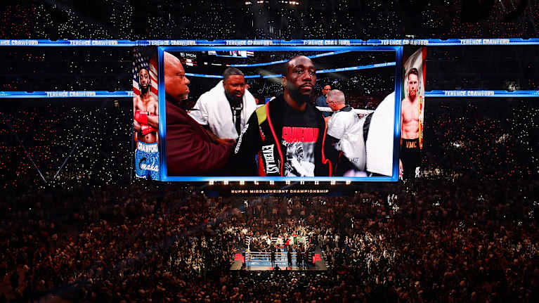 Terence Crawford vastaan Canelo Alvarez Las Vegasissa.