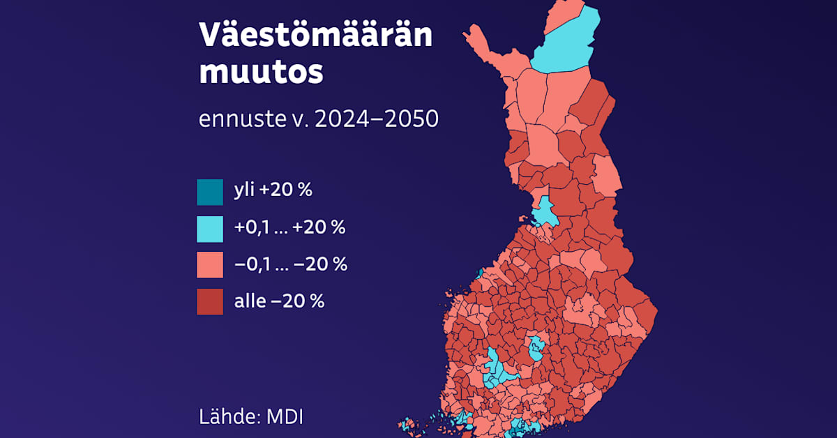 Suomen väestökadon synkkä ennuste: Kuolleita on lähes kaikkialla enemmän kuin syntyneitä, 100 000 pulpettia tyhjenee | Talous