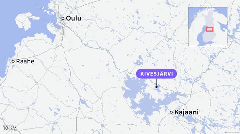 Paltamon Kivesjärvi kartalla.