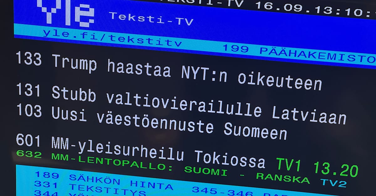 Ylen teksti-tv:ssä häiriö | Uutisia lyhyesti
