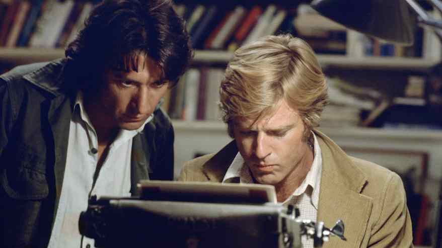 Dustin Hoffman ja Robert Redford elokuvassa Presidentin miehet.