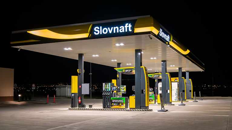 Slovnaft-huoltoasema Slovakiassa.