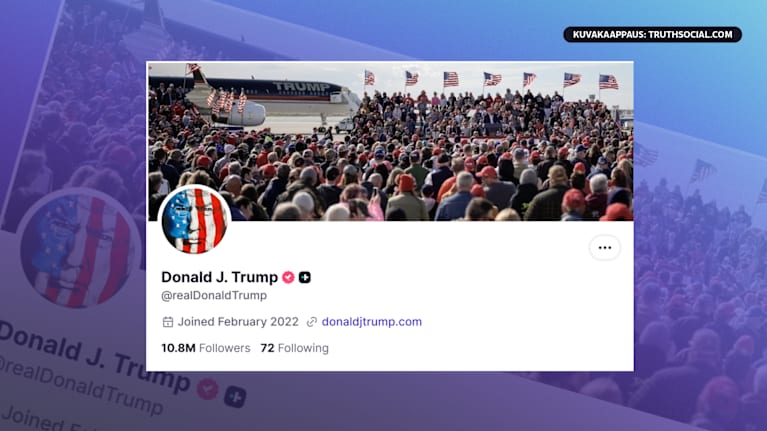 Kuvakaappust Donald Trimpin TruthSocial-tilistä.