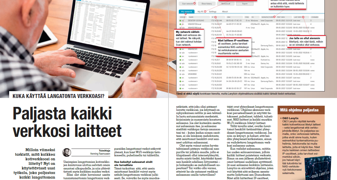 Paljasta kaikki verkkosi laitteet | kotimikro.fi
