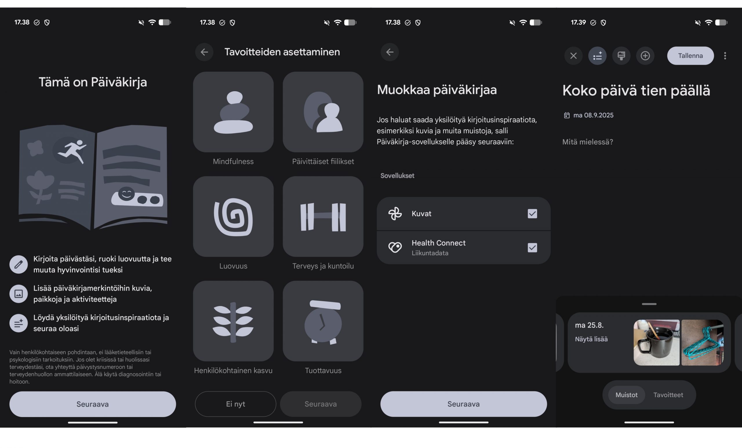 Googlen uusi Päiväkirja-sovellus.