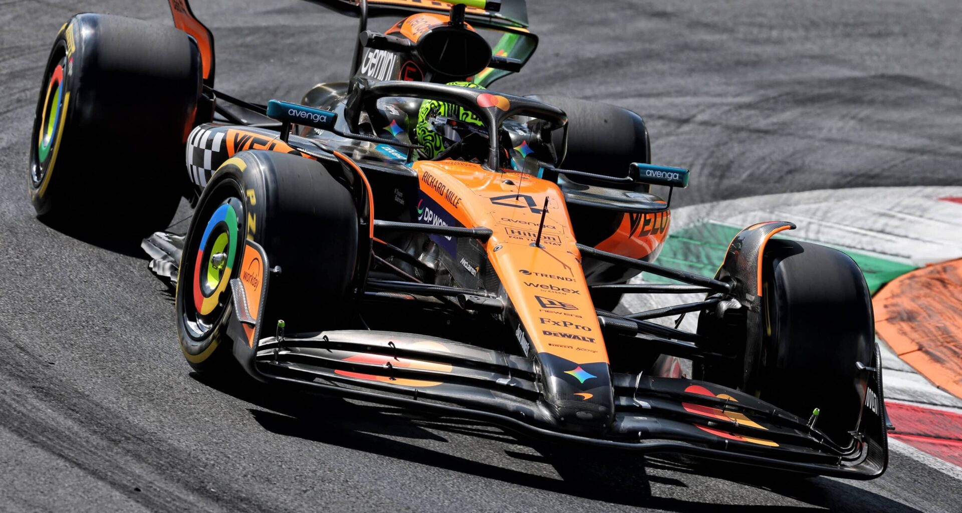 Lando Norris pisti Ferrari-kuskit kuriin Monzassa