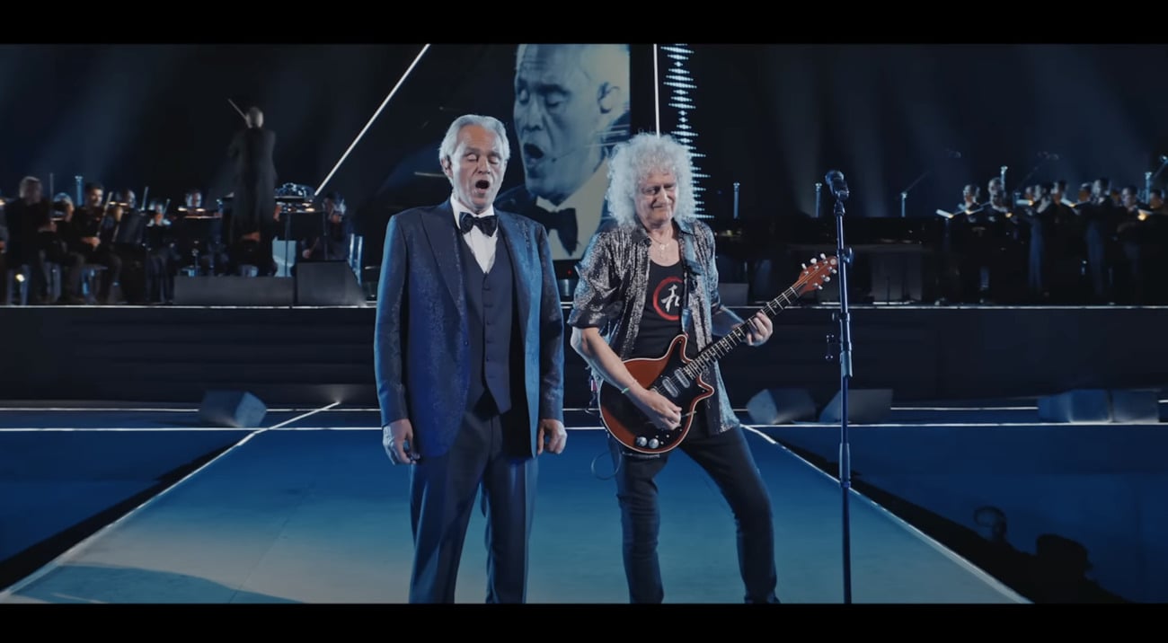 Brian May yhdisti voimansa Andrea Bocellin kanssa - käsittelyssä Queenin klassikko