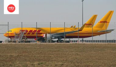 Räjähdettä sisältänyt paketti sytytti tulipalon DHL:n logistiikkakeskuksessa Leipzigin lentoasemalla Saksassa heinäkuussa 2024. Kuvituskuva.