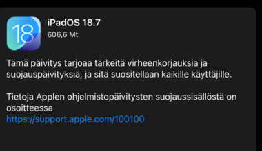 Muun muassa iPadOS 18.7 on ladattavissa.