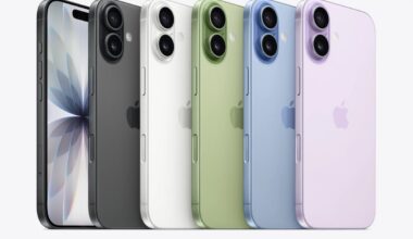 iPhone 17 eri väreissä.