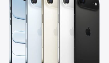 iPhone Air eri väreissä.
