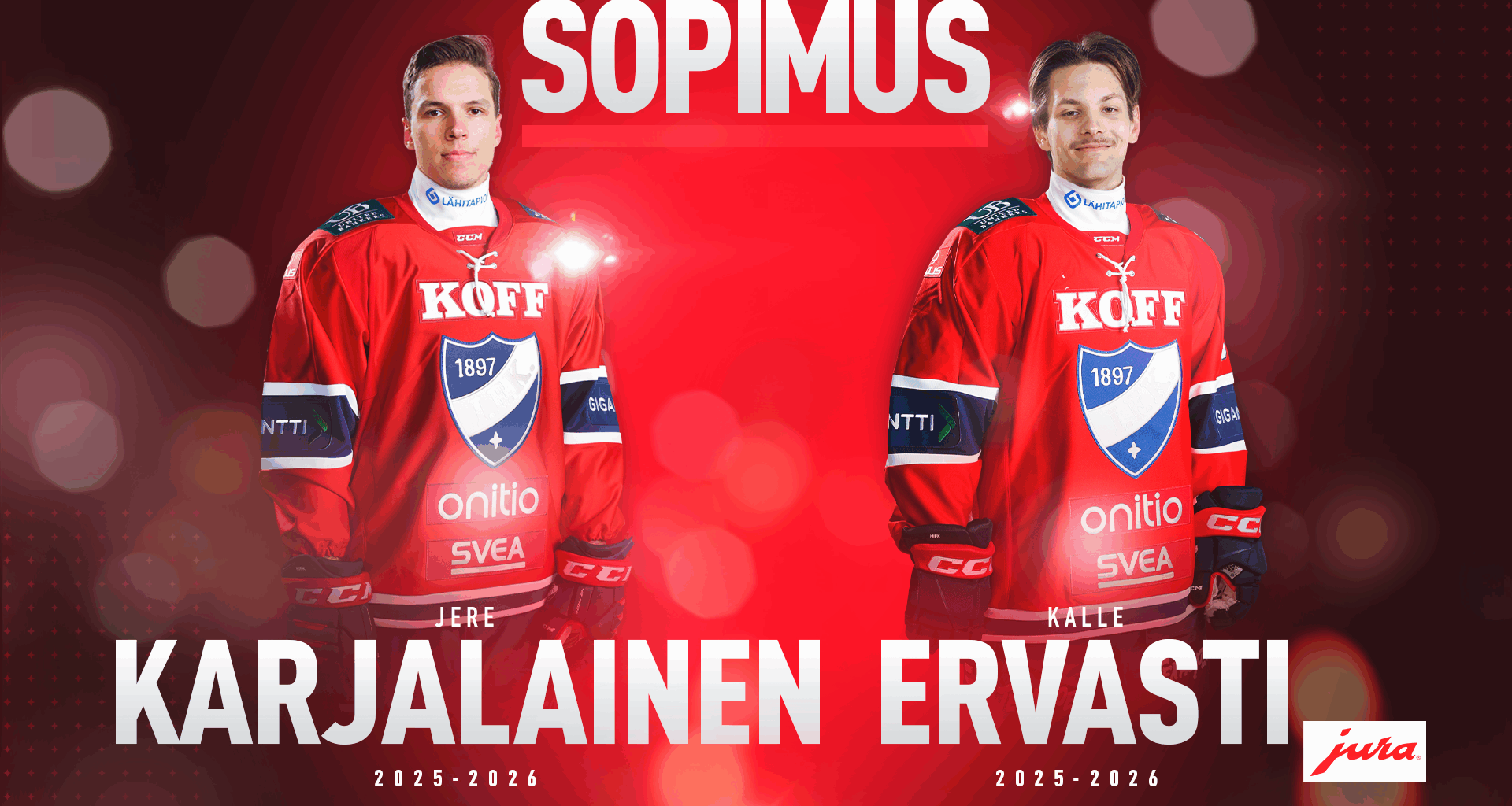 Jere Karjalainen ja Kalle Ervasti Stadiin