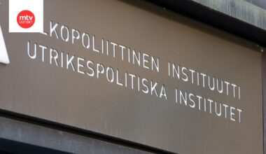 Ulkopoliittisen instituutin (UPI) kyltti Helsingissä 2. heinäkuuta.