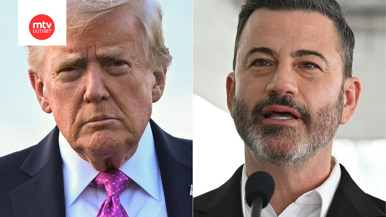 Kuvituskuva. Donald Trump ja Jimmy Kimmel.
