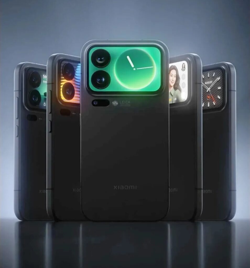Xiaomi 17 Pro -puhelimissa on Magic Back Screen -näyttö takana.