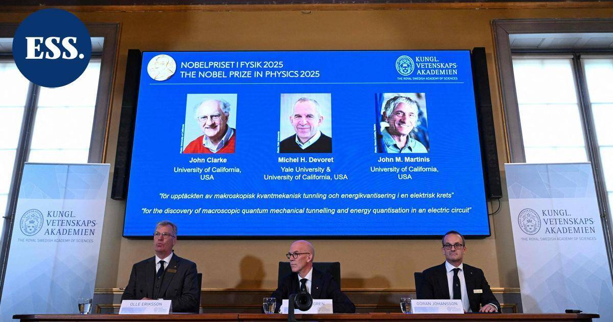 Fysiikan Nobel-palkinto kolmelle kvanttimekaniikan tutkimuksesta | Uutissuomalainen