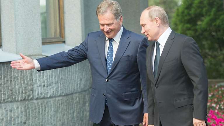 Rysslands president Putin på arbetsbesök i Finland.