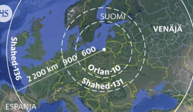 Venäjän droonit voivat lentää Espanjaan saakka
