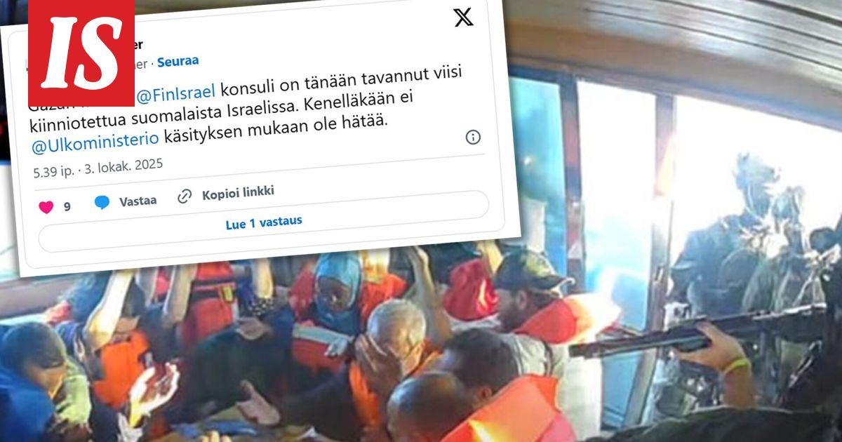 Suomen konsuli on tavannut Israelin kiinni ottamia suomalaisia