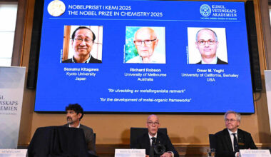 Metalliorgaanisten runkorakenteiden kehittäjät palkittiin kemian Nobelilla | Uutisia lyhyesti