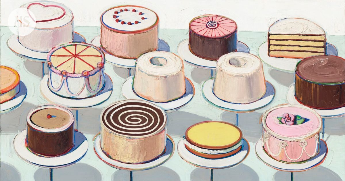 Amerikkalaisen taiteilija Wayne Thiebaud'n (1920–2021) kuuluisa kakkumaalaus on ensimmäistä kertaa näytteillä Euroopassa