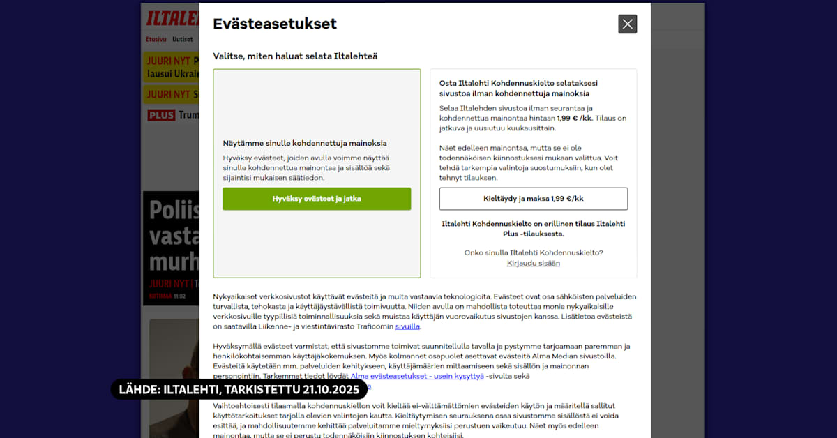 Iltalehti haluaa tarjota valinnanvapautta, mutta se maksaa | Uutisia lyhyesti