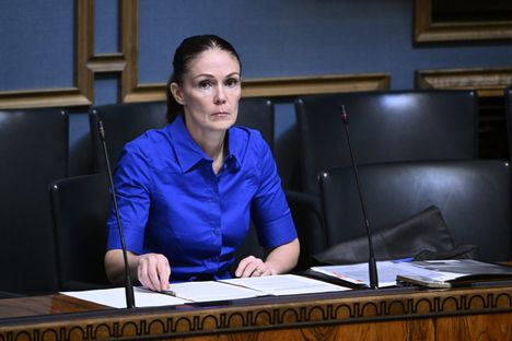 Lulu Ranne eduskunnan täysistunnossa huhtikuussa 2025.