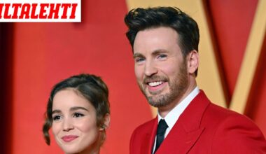 Chris Evansille perheenlisäystä 16 vuotta nuoremman vaimonsa kanssa