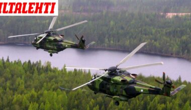 Helikoptereita matkustajalaivojen yllä Helsingissä