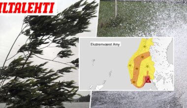 Amy-myrsky saapuu keskisormi pystyssä