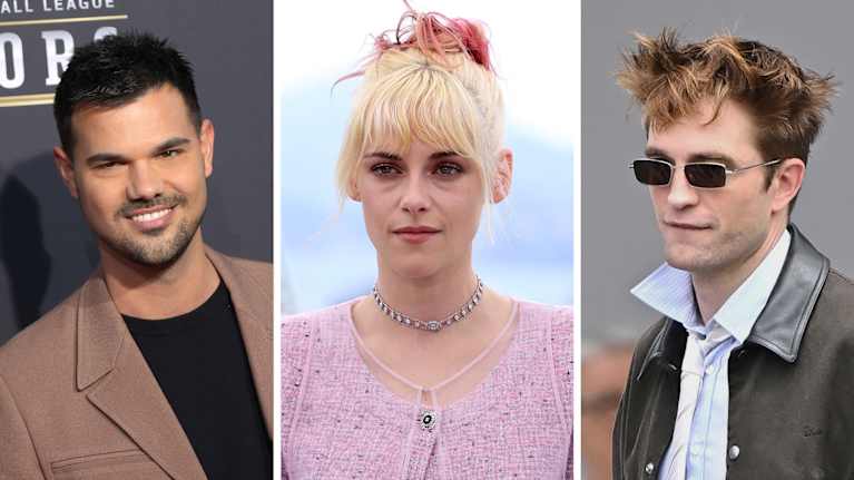 Koostekuvassa ovat Taylor Lautner, Kristen Stewart ja Robert Pattison.
