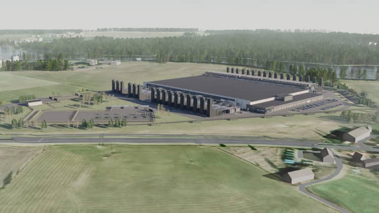 Hypercon havainnekuva Kouvolan Korialle rakentuvasta Tiktokin datakeskuksesta.