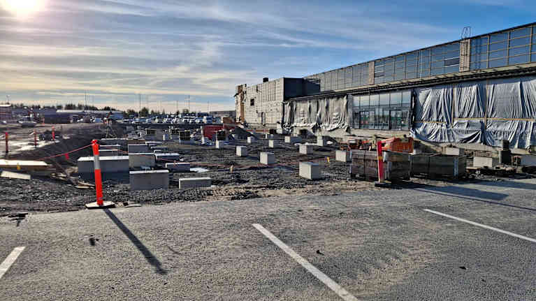 Prisman laajennustyömaa syyskuun lopussa 2025 Seinäjoen Hyllykalliolla.